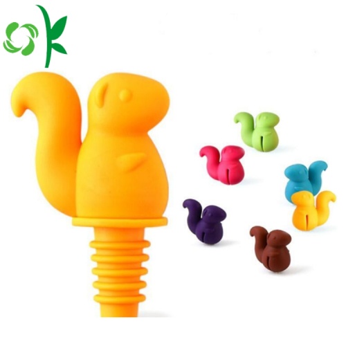 Squirrel Silicone Cute Design Vin Stopper pour Cap