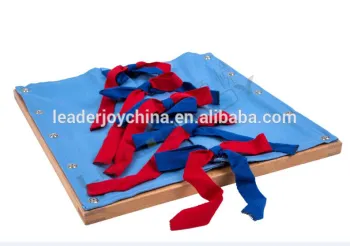 Montessri wooden educational toys for kids of ribbon tying dressing frame