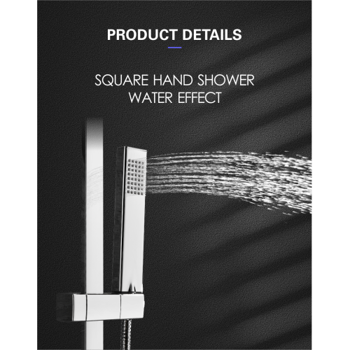 Stainless Steel Square Column High Quality Square Shower Rail Set Supplier