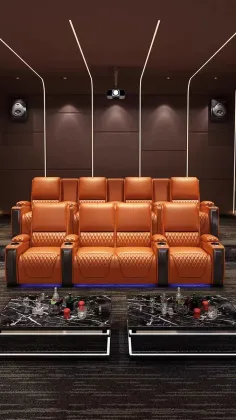 High-End Smart Home Theater Electric Sofa with Massage Function