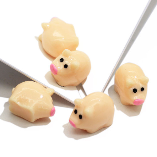 Hot Selling Mini Pig Shaped Resin Beads 100pcs/bag Flat back Cabochon DIY Toy Decor Charms Craft Ornaments Bead Spacer