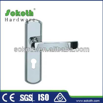 stainless steel solid door handle on plate