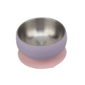 Double Wall Stainless Steel Baby Feeding Bowl with Silicone Base and Lid