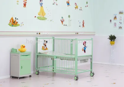 Single crank manual children bed Baby Birth Crib