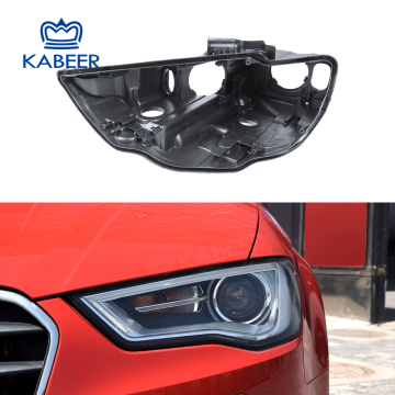 Adaptive Headlight Housing for Audi A3 (2013-2016) - Black Plastic Lens Lamp Holder Rear Case Back Cover