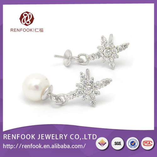 Factory RenFook wedding screw back stud earrings CE for sale