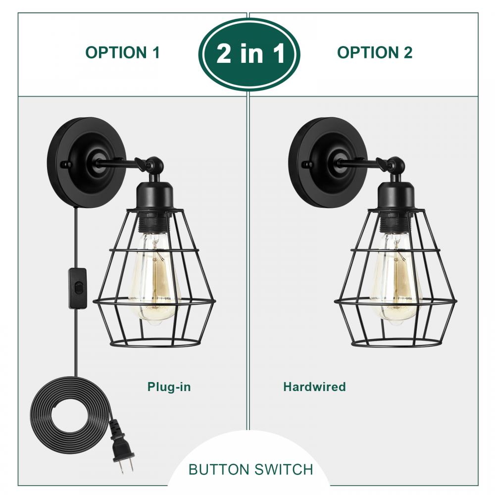 Cage Shape Wall Light Fixture