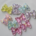 Novel Clear Transparent Cute Butterfly Bowknot Resin Flat Back Cabochon Colorful Beautiful Loose Beads for Decoration DIY