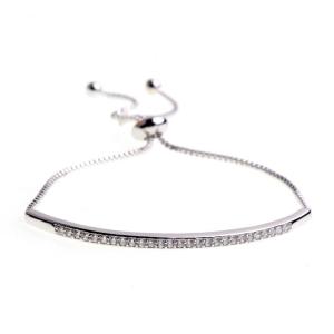 Bracelet en diamant artificiel en acier inoxydable pour femme