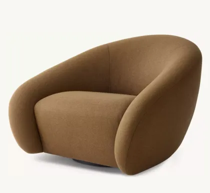 Reyna Luxury Contemporary Fabric Swivel Chairs with Thick Cushions