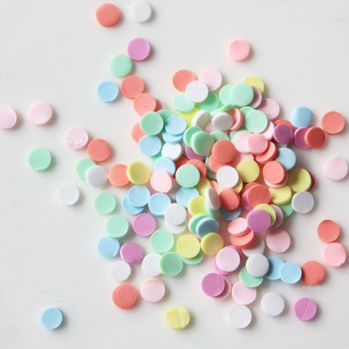 Candy Color Polymer Hot Clay Sprinkles 5mm 3D Tiny Round Shape Clay Slices Nail Stickers DIY Making Phone Deco Kid Toys