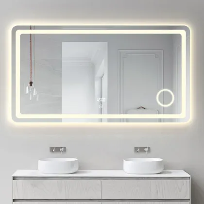 Anti-Fog LED Smart Mirror: Square Frameless Contemporary Bathroom Miroir