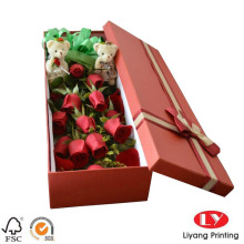 Rectángulo cajas de papel de regalo de flores de gran tamaño