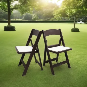 Brown and White Resin Garden Chairs and Wimbledon Folding Camping Chair