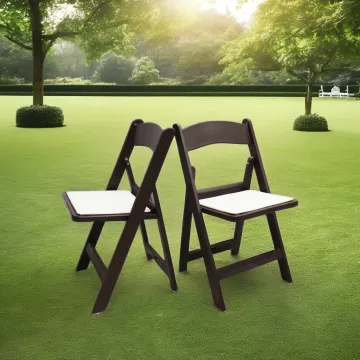 Brown and White Resin Garden Chairs and Wimbledon Folding Camping Chair