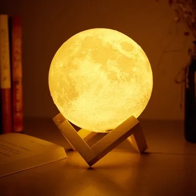 8cm-20cm 16 Colors Changeable 3D Print Moon Lamp Table Light for Baby Night Light