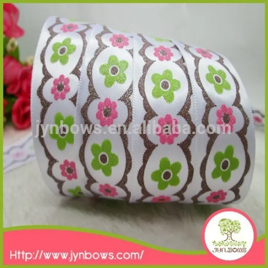 Wholesale high quality flower pattern grossgrain printed ribbon