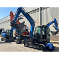 6ton mini excavator with swing boom closed cabin