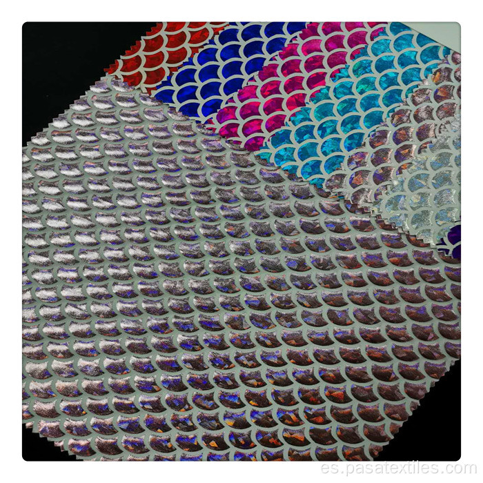 Muestra de venta en caliente Tabra de papel holográfica disponible Flig de papel spandex Foil Lycra Fabric