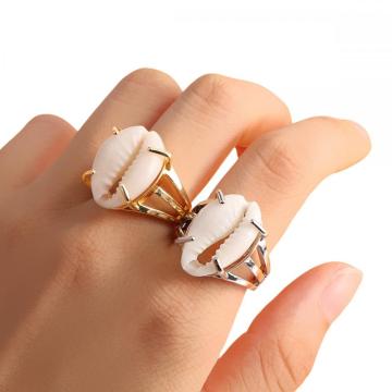 New Arrival Seashell Rings Silver Gold Plated Sea Shell Adjustable Ring for Women Men Anniversary Birthday Gift