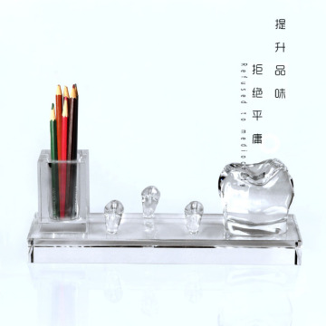 Big Glass Crystal Pen and Business Card Holder for Dental Clinics