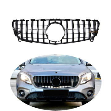 Gloss Black GT Grille Pumper Grille for Mercedes-Benz GLA Class X156 2017-2019 GLA180 GLA200 GLA250
