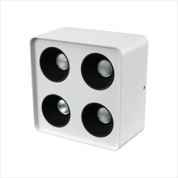Square Spotlight LED Anti-Glare Ceiling Light for Home and Hotel (4 Heads, 8W/12W)