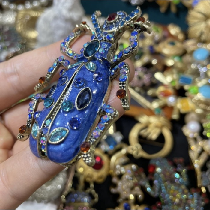 Broche de escaravelho para esmalte vintage