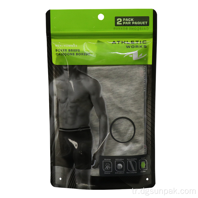Giyim için şeffaf fermuarlı özel ziplock torbası
