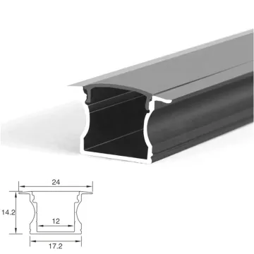 Customized Black LED U-Shaped Light Trough Profiles Extrusion in Aluminium