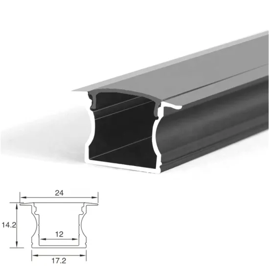 Customized Black LED U-Shaped Light Trough Profiles Extrusion in Aluminium