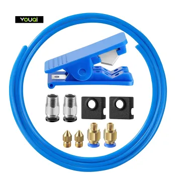 Comprehensive YouQi PTFE Tube Kit for 3D Printer: Including Tube, Cutter, Pneumatic Fittings, MK8 Cover, and Nozzles