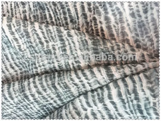 100% Cotton Yarn Dye and Printed Wrinkle Fabric