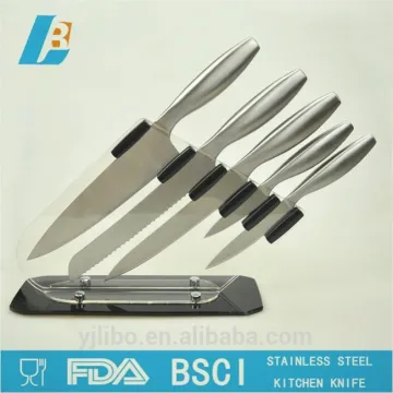 stainless stee knife set with block made in china