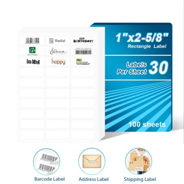 1"X2.625" address inkjet sticker label sheets for printer