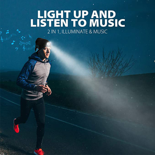 Logo Kustom Nyaman Night Sports LED Hat Bluetooth