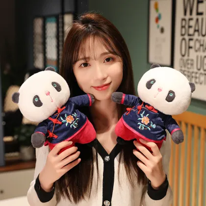 Traditional Chinese Style Tang Suit Panda Couples Plush Dolls Dropshipping