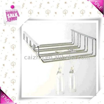 Wall mounted metal wine cup rack