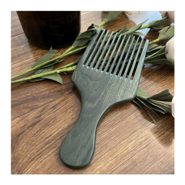 1-Hour Customizable Green Sandalwood Wide Tooth Hair Comb for Afro Hair Styles