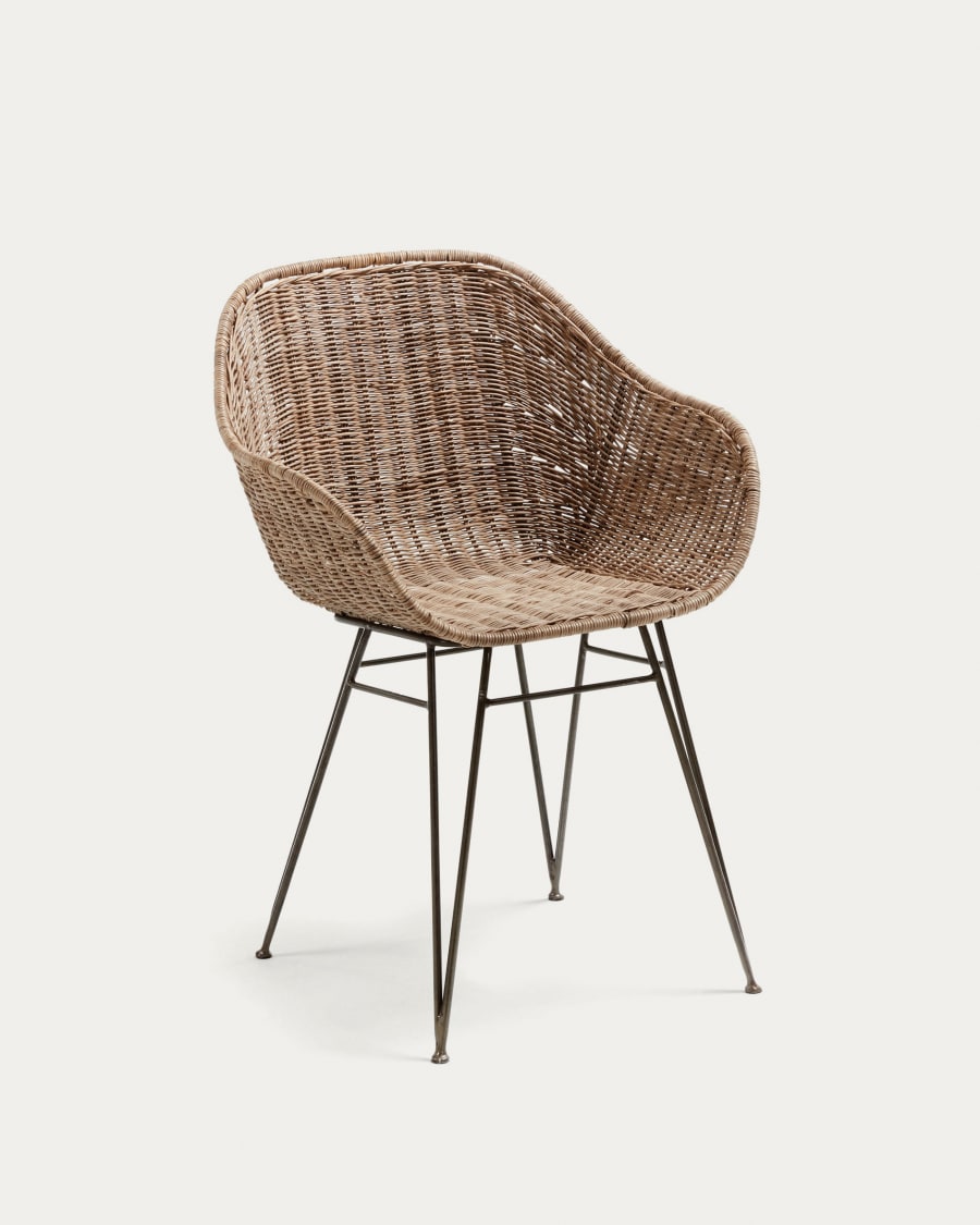 basin shaped patio chair metal frame rattan