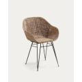 Rattan and Iron Basin Chair for Balcony Comfort