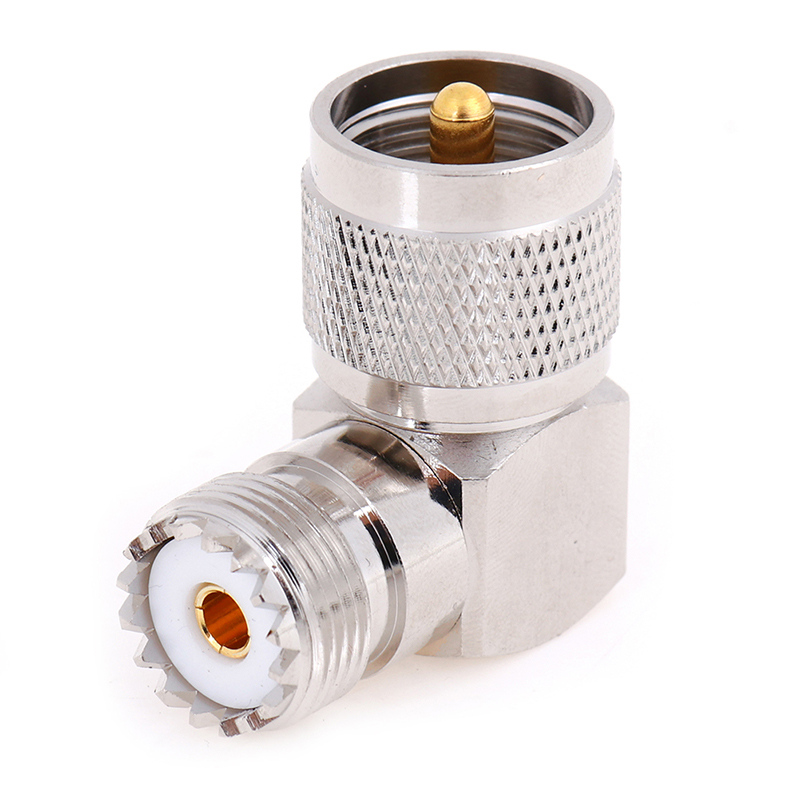 1pc UHF SO-239 Female To UHF PL-259 Male Right Angle 90 Degree RF Connector High Quality