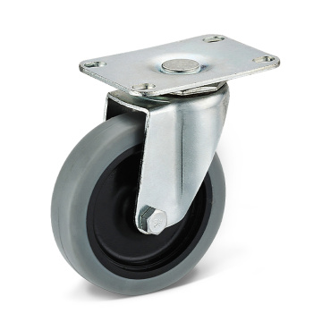 TPR rubber wheeled threaded stem casters