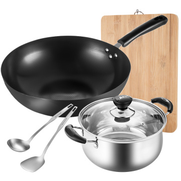 Conjunto de panelas de cozinha Maxcook - 5 pcs wok e maconha para louça de cozinha e utensílios de cozinha