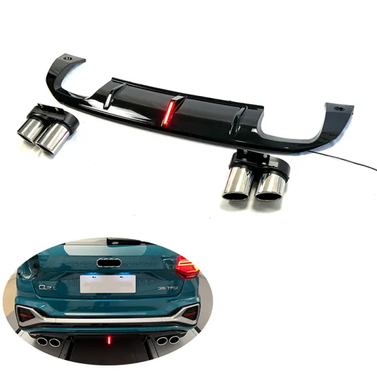New Style Car Rear Bumper SQ2 Look Diffuser Lip with LED Light for Audi Q2/SQ2 (2022-2023)