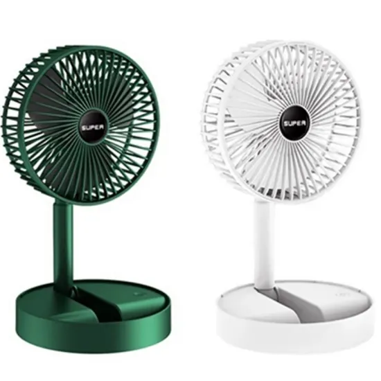 2-in-1 Foldable Telescopic USB Rechargeable Portable Fan: Adjustable 3 Gear Levels, Low Noise Operation