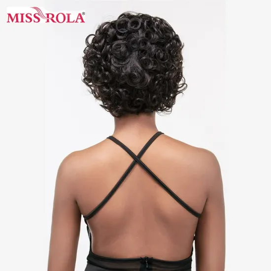 Wholesale Non Remy Afro Flower Curly Hair Brazilian Hair Short Wig 8 Inches Machine Made Human Hair Wigs For Black Women