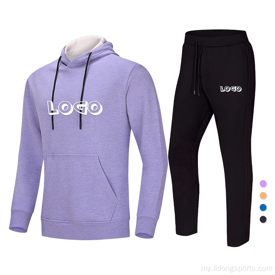 ကြံ့ခိုင်ရေး Tracksuit အမျိုးသားများ Hoodie နှင့် Jogger သည် UNISEX ကိုသတ်မှတ်သည်