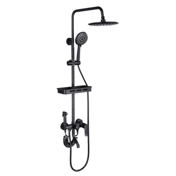 Black Gold Brass Mixer Bathroom Wall-Mounted Shower Set