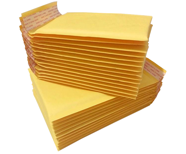 yellow kraft bubble mailers